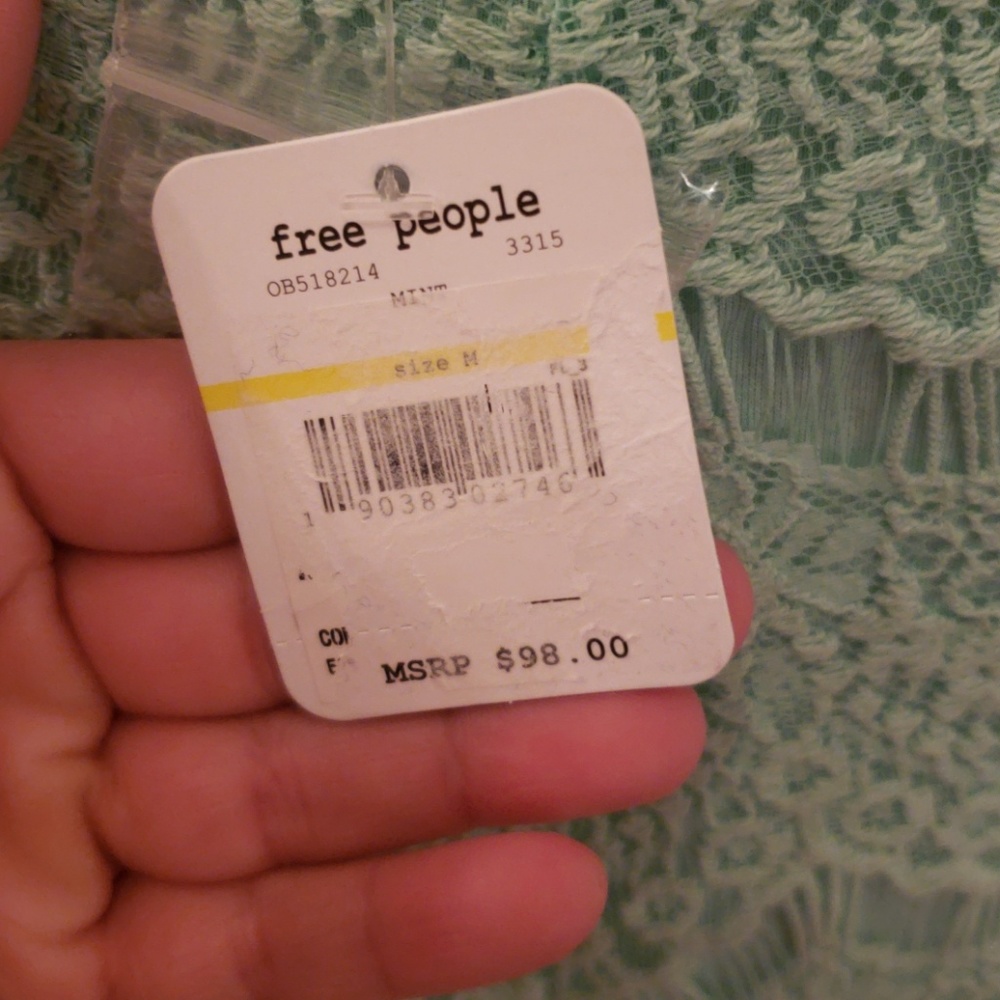 NWT Free People Mint lace dress - Picture 4 of 5